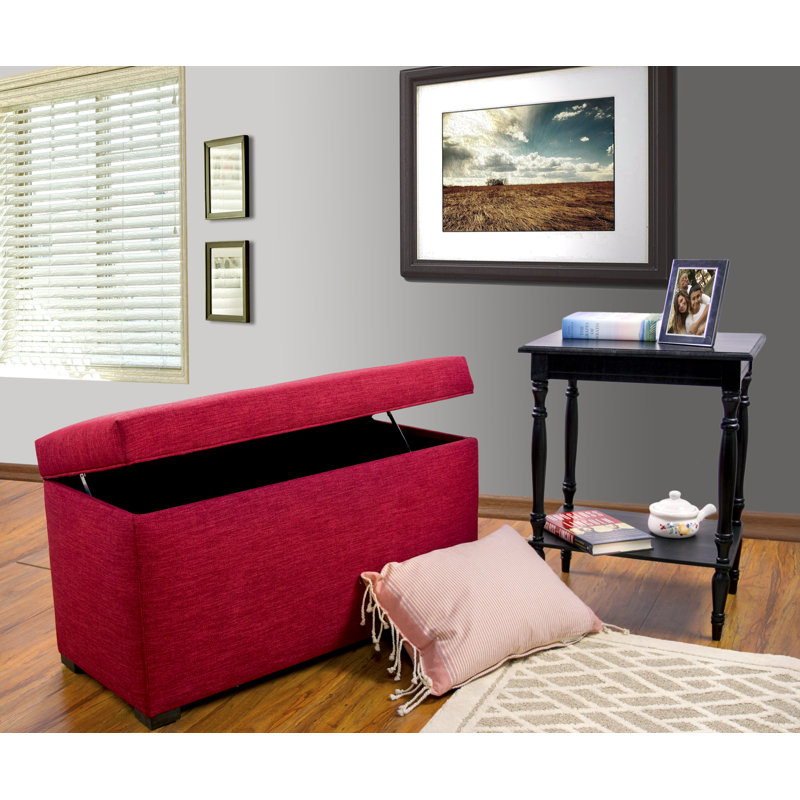 Banc de rangement rembourré Raburn, Rubis