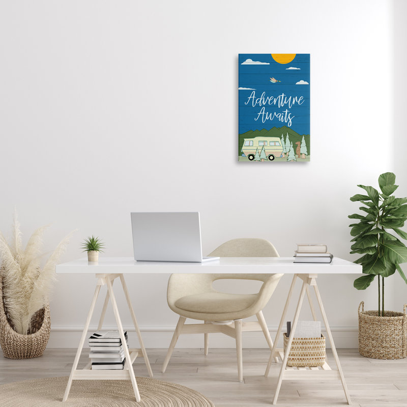 «Adventure Awaits Landscape», toile par Hugo Edwins, H 24 po x l 16 po