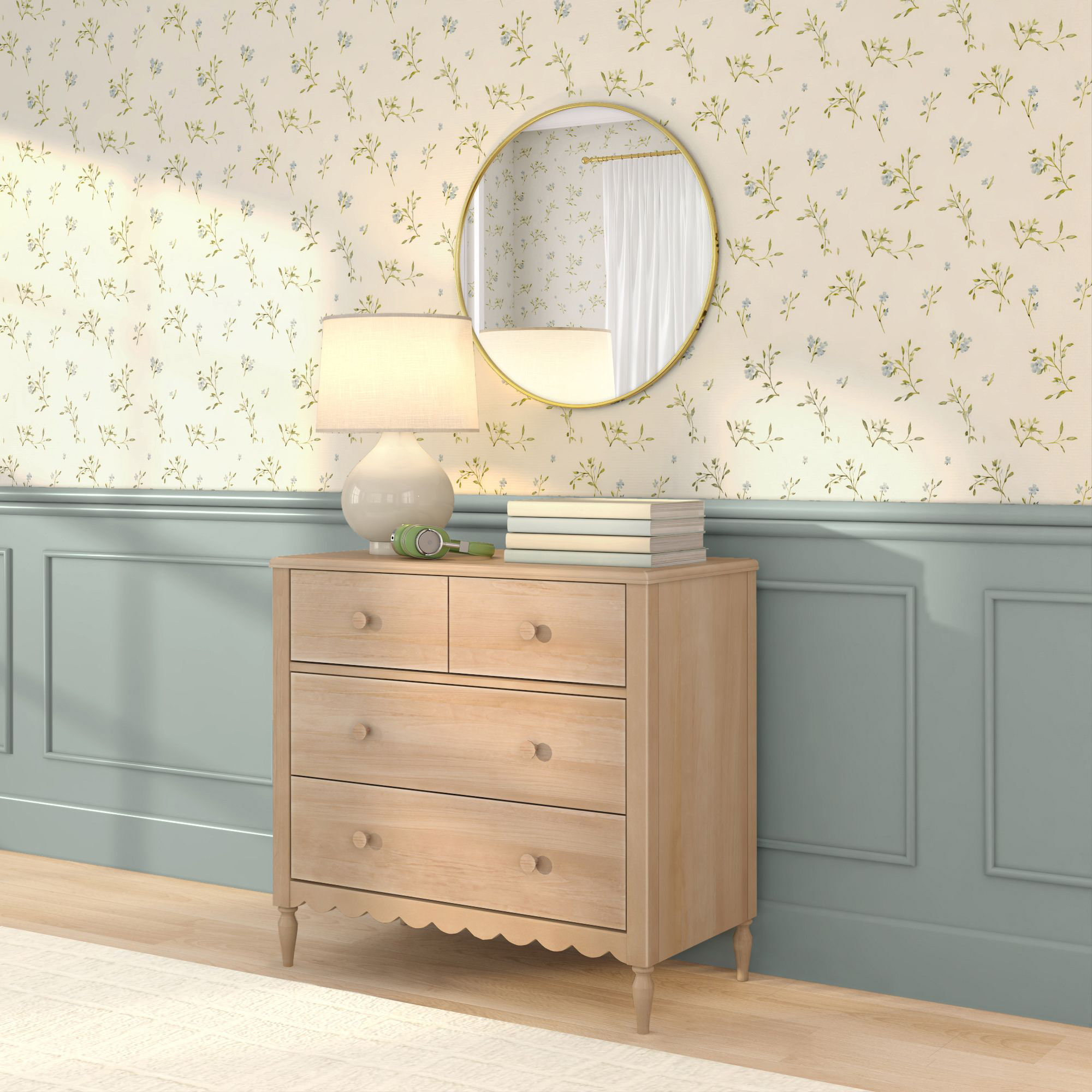 Charlotte 4 Drawer Dresser, Pecan, Blonde