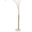 Grande lampe sur pied en métal de 84 po avec finition nickel et 5 arches blanches Nicholas