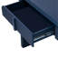 Console moderne avec 2 tiroirs de rangement, table d'entrée cannelée à silhouette arrondie pour le couloir du salon et du vestibule (bleu marine)-129345720