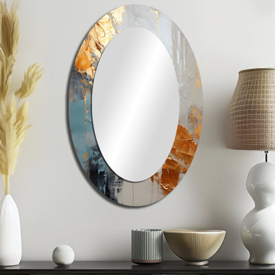 Miroir mural moderne moderne doré et gris