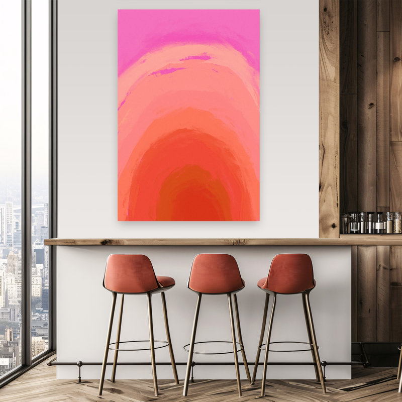 Pink Serenity Waves Abstract Bold Colorful Wall Art Print, 152.4cm H x 101.6cm W