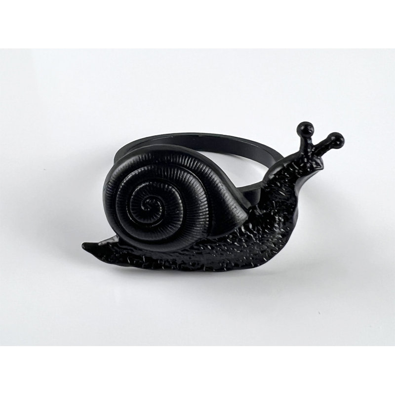 Rond de serviette en métal, Noir