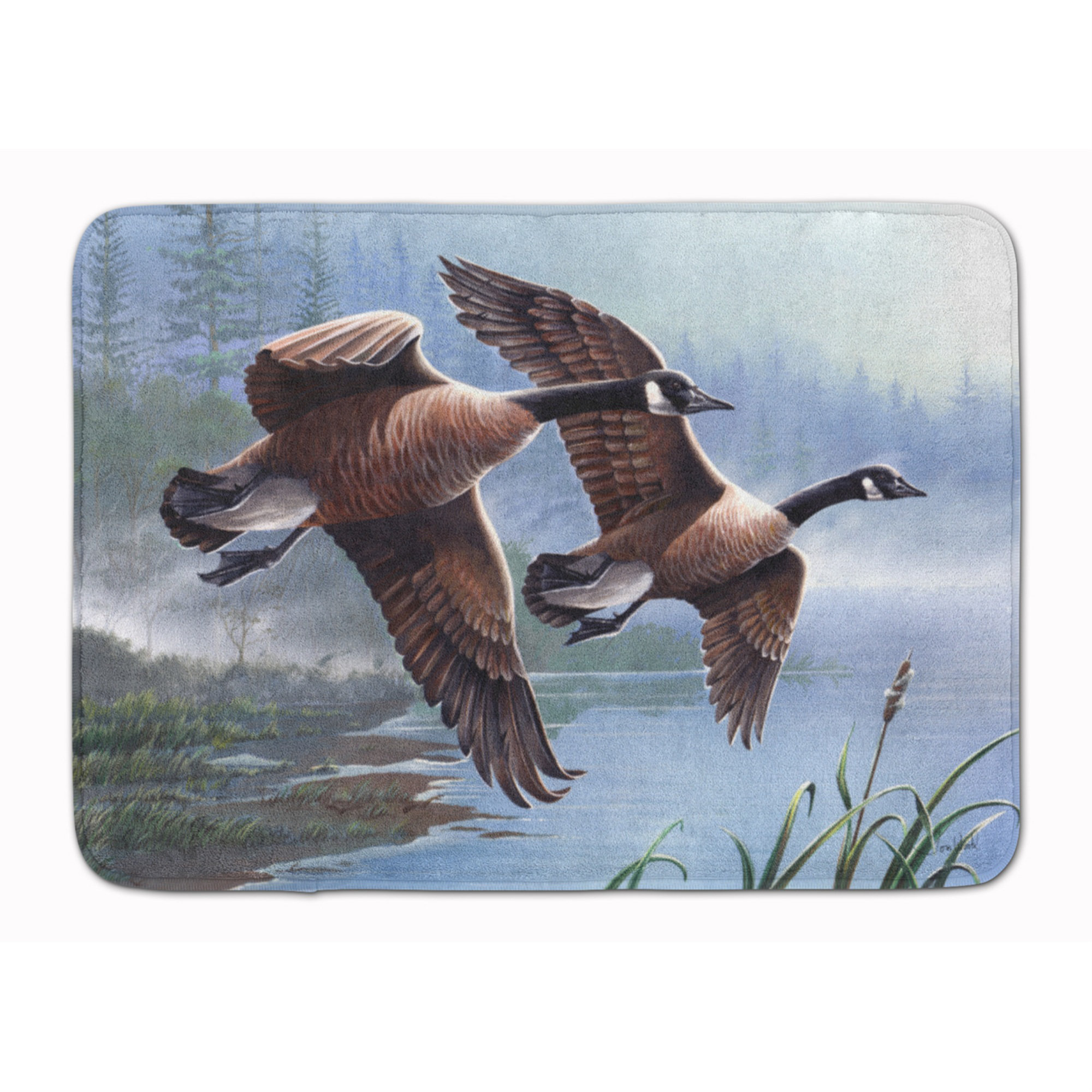 East Urban Home Geese on the Wing Memory Foam Bath Rug | Wayfair