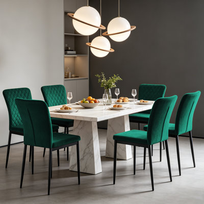 Tufted Upholstered Velvet/Suede Armless Dining Chair