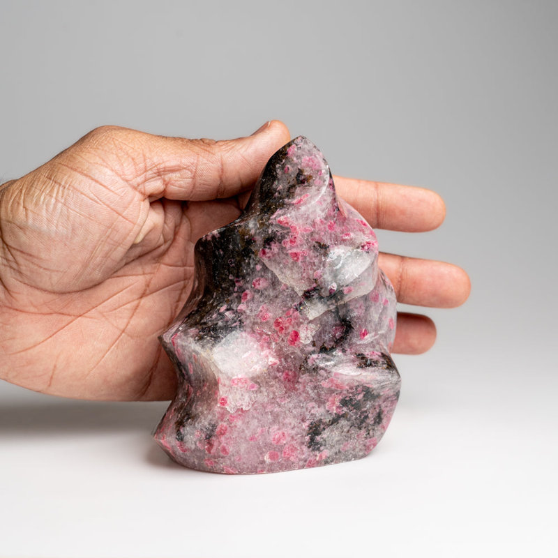 Polished Imperial Rhodonite Flame Freeform From Madagascar (1.4 Lbs)