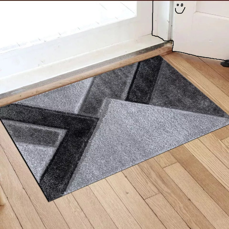W60 x L110 cm Indoor Door Mat, Silver/Grey