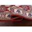 Tapis rouge / beige / bleu en laine noué à la main à motif géométrique 2 pi 8 po x 4 pi