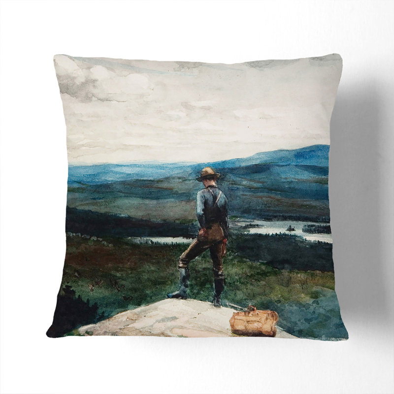 The Ranger Adirondacks Scatter Cushion with Filling, Black, 40cm H x 40cm W x 15cm D