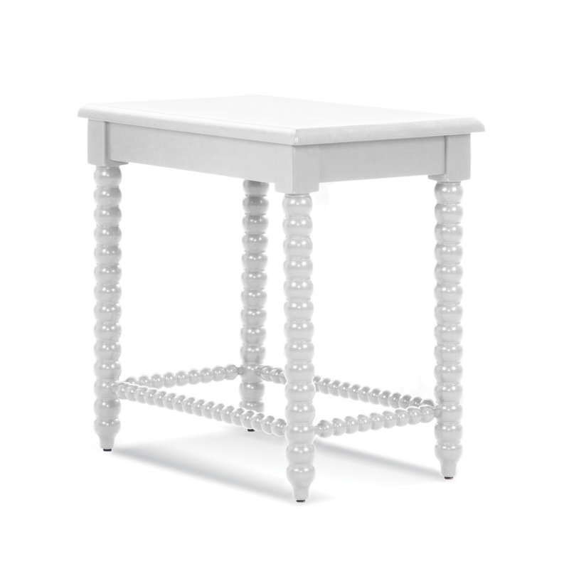 Lind Island Solid Wood End Table, Frost White