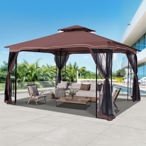 13 Ft. W x 11 Ft. D Steel Patio Gazebo (incomplete)