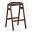2 tabourets de bar empilables de style Mid-Century moderne en bois d'hévéa massif avec assise relaxante l 16 po x P 18,93 po H 29,35 po 2Pcs de hauteur comptoir en bois d'hévéa avec accoudoirs souples