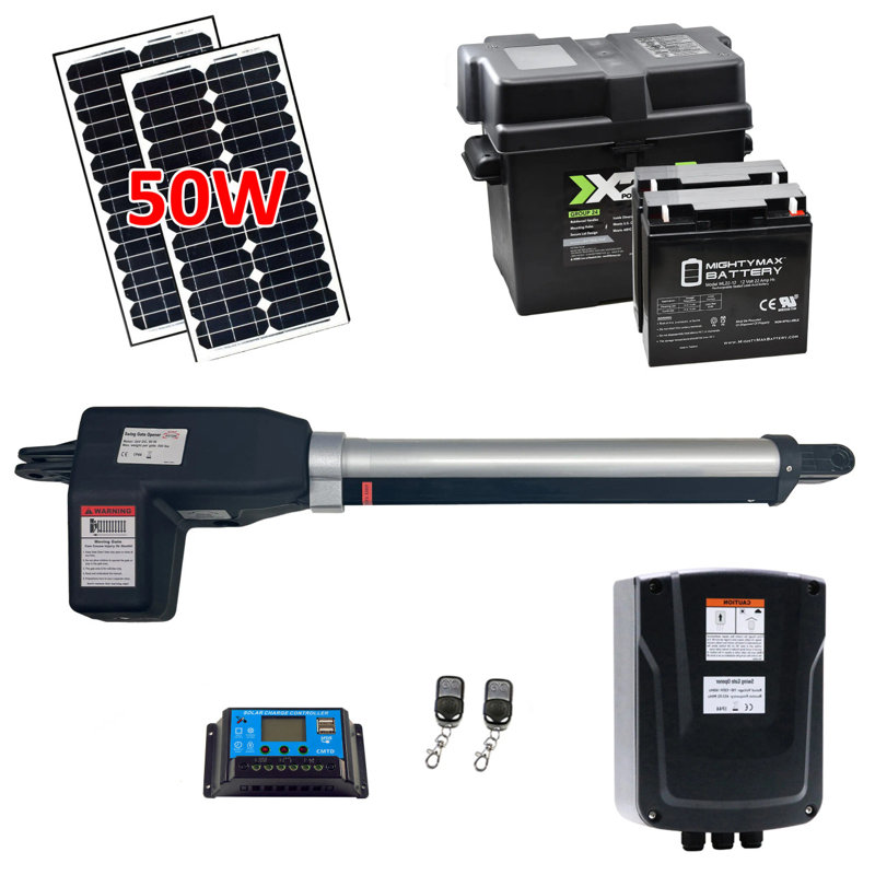 Solar-Powered Single Swing Gate Operator with Battery Backup