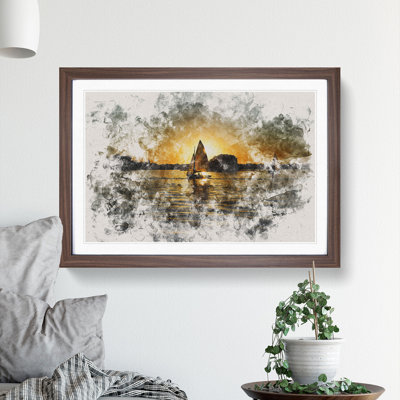 Sailboats on the Lake Watercolour - Picture Frame Graphic Art