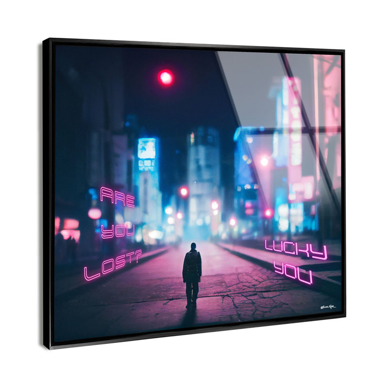 Are You Lost Typography Framed Acrylic Art by Oliver Gal, 13" H x 13" W