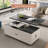 Multifunctional Centre Table,Modern Lift Top Coffee Table With 4 Storage Stools,Extendable Coffee Table