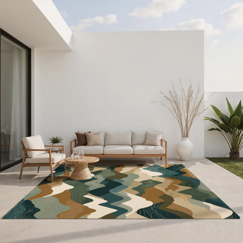 Tapis intérieur et extérieur Aurora Veins, Rectangle 1 pi 6 po x 2 pi 6 po