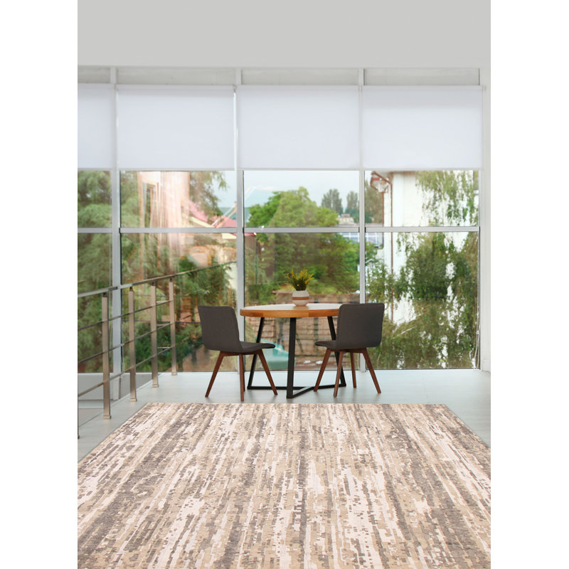 Tapis unique gris de 7 pi 10 po x 9 pi 9 po Alma