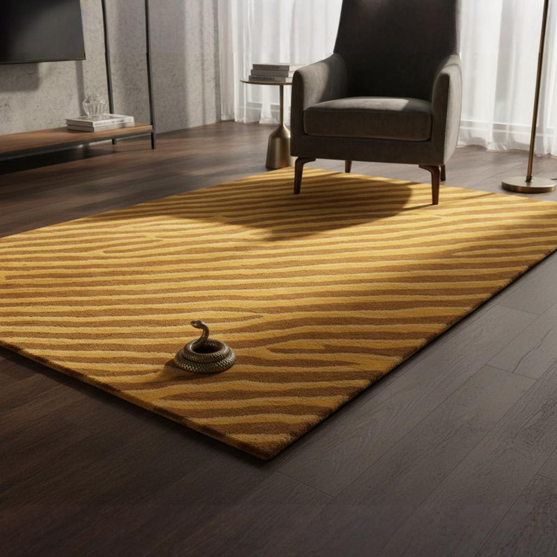 Tapis à rayures abstraites en laine touffeté à la main Ailey, 8 pi x 10 pi