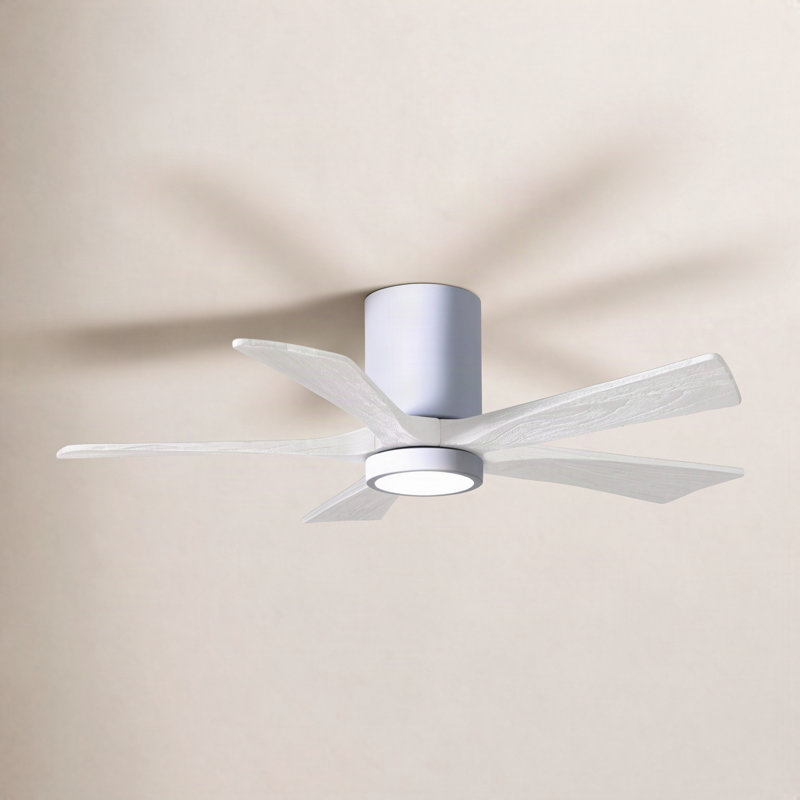 Irene 5 - Blade LED Ceiling Fan with Light Kit Included, Gloss White, 42", Matte White