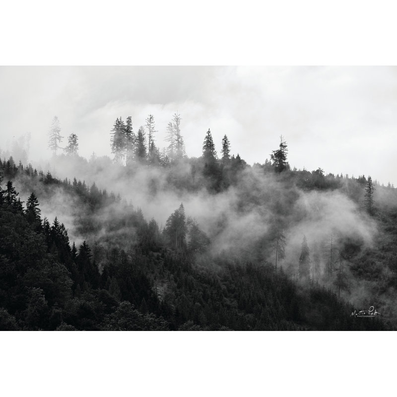 Covered By Clouds, Walnut Single Picture Framed Paper, No, 8" H x 12" W