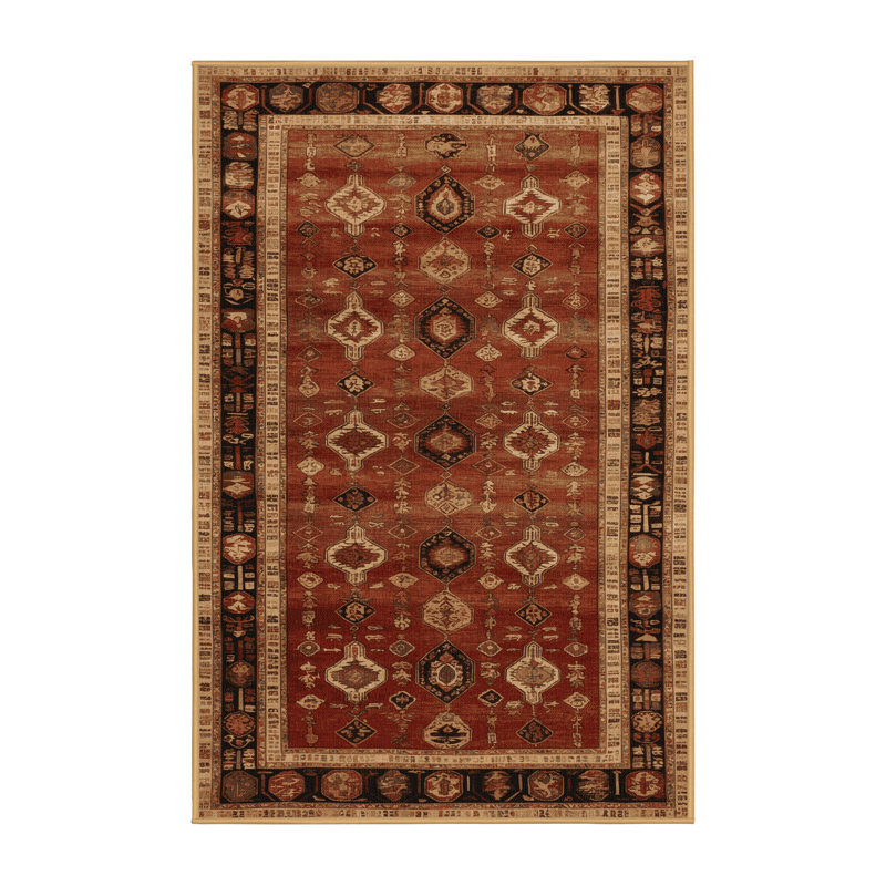 Tapis brun turc lavable à la machine, Rectangulaire 2 pi x 3 pi