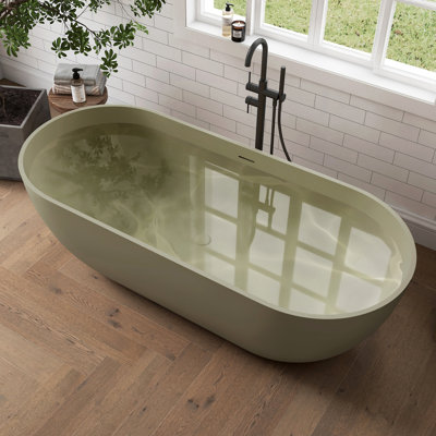Forma 69" Freestanding Soaking Bathtub Solid Surface Stone Resin Soaking Tubs