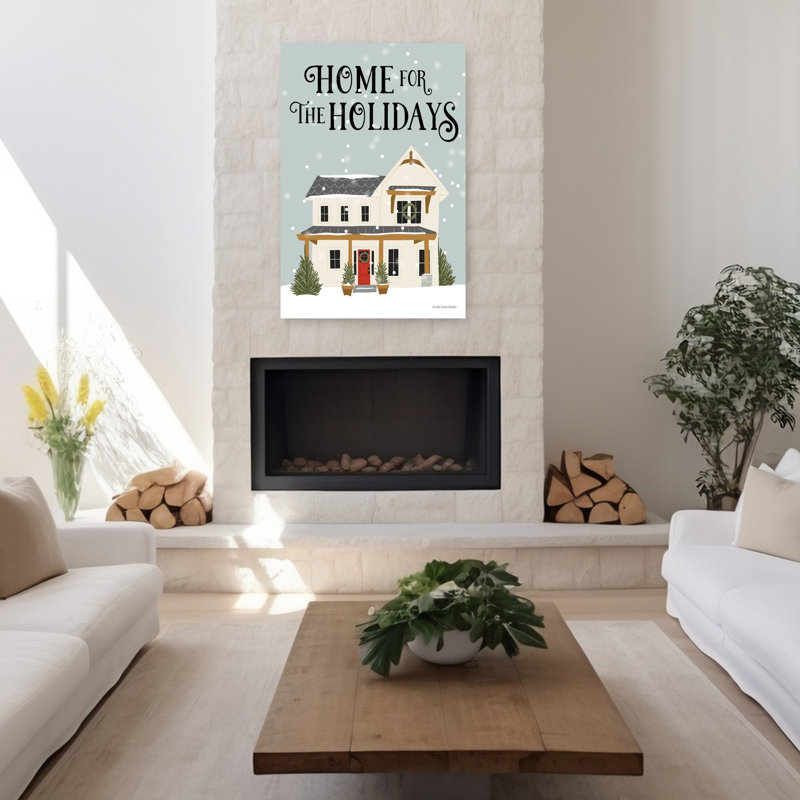 Maison de vacances abstraite, art contemporain de l'architecture hivernale, H 48 po x l 32 po