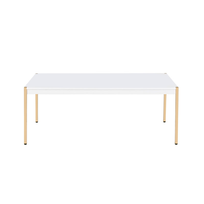 Otrac White & Gold Finish Coffee Table