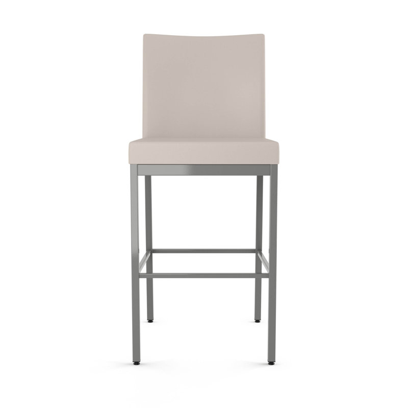Tabouret de bar et de comptoir rembourré avec base en métal Fellman, Crème, Gris