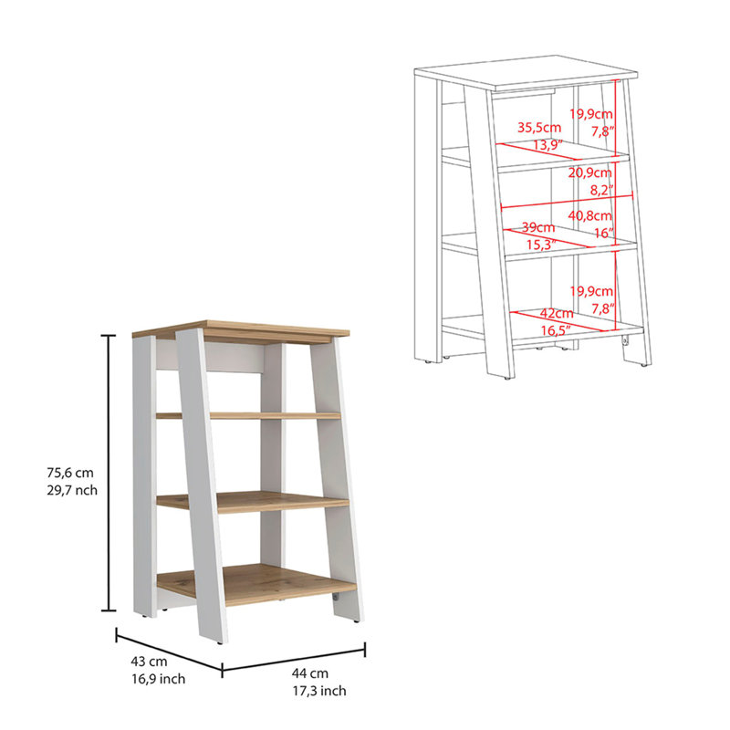 Armoire à linge St. Clair, deux tablettes intérieures, deux tablettes ouvertes, une porte, Multi-couleur
