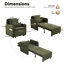  Fauteuil convertible 3-en-1 en lin 87 po avec dossier réglable et sac de rangement-708993981