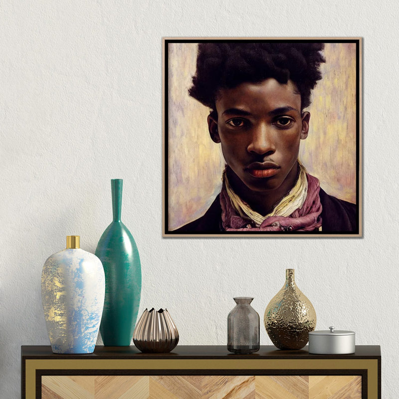 Young Poet, 2023, No Mat, 18" H x 18" W x 1.5" D, Natural Wood Floater Framed Canvas