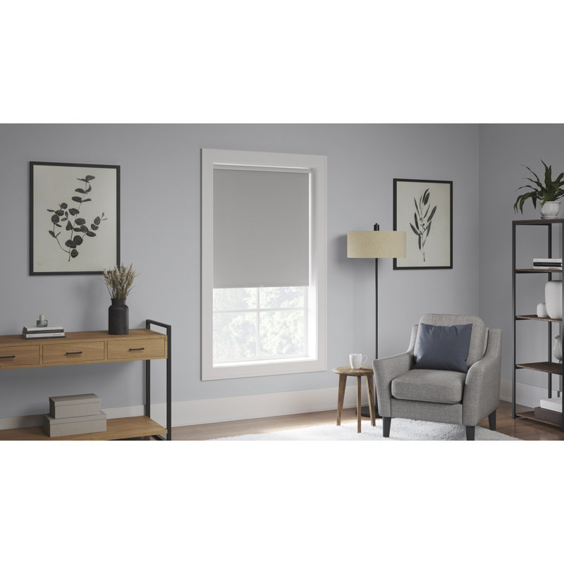 Rideau roulant occultant sans cordon, Gris clair, L 34 po x L 74 po