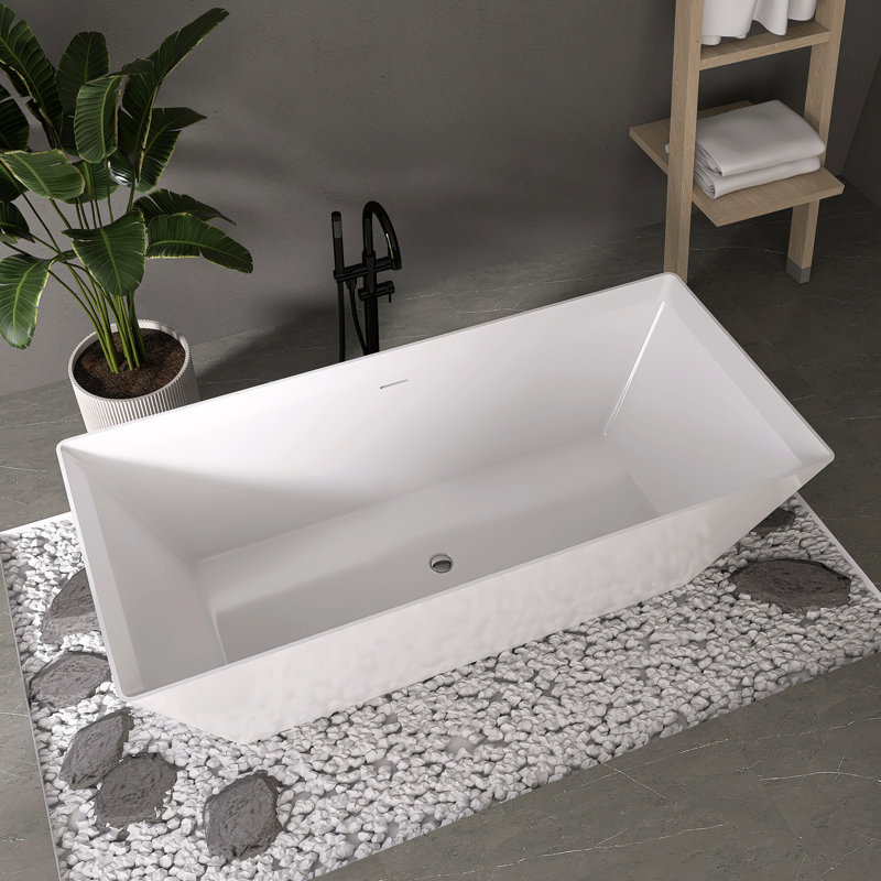 Baignoire de trempage autoportante en acrylique 67 po Fslefay