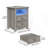  2 -Drawer Nightstand With Charging Station And Led Lights, Bed Side Table And End Table With Open Storage-1923474021