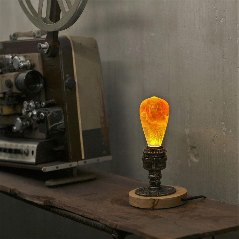 Lampe de table en bois 9,8 po Ghugas