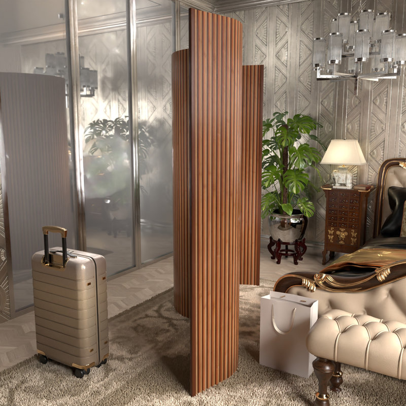 Siena Rolling Bamboo Room Divider, Triple Espresso, 6 ft. Tall