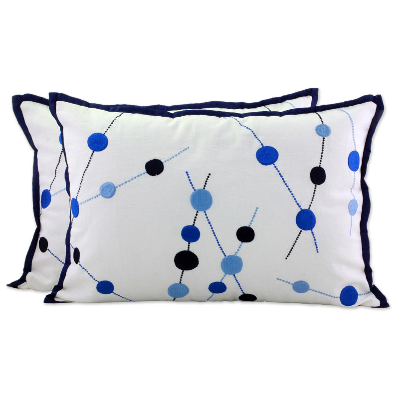 Embroidered Cotton Reversible Pillow Cover