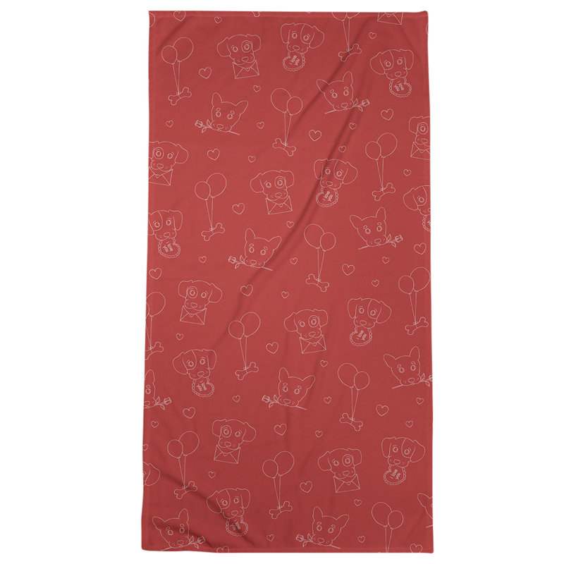 Beach Towel, Red/White, Poly/Cotton
