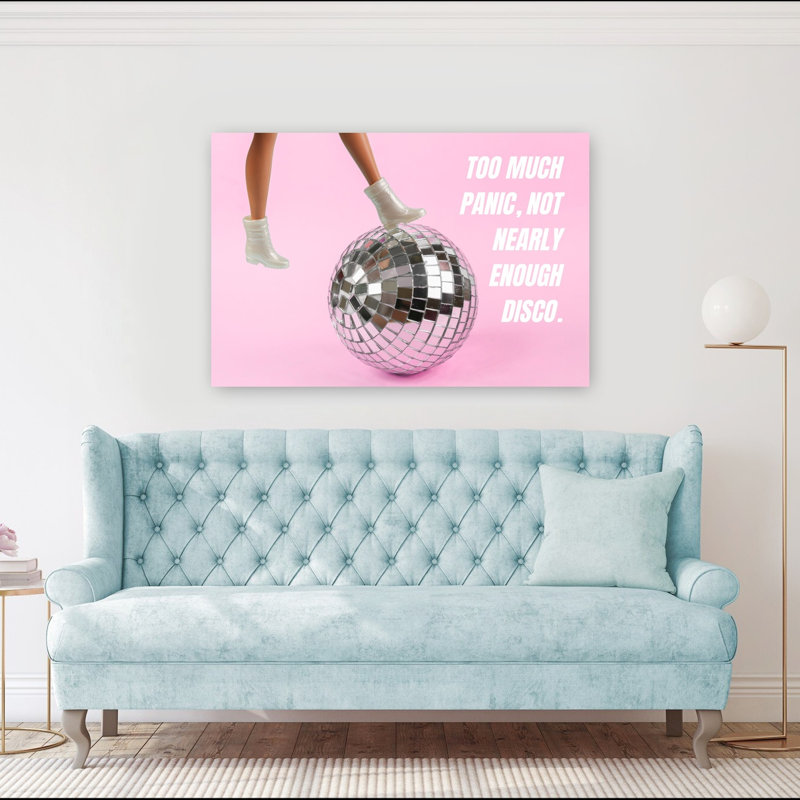 Too beaucoup disco amusant ludique rétro, impression d'art mural, 40" H x 60" W
