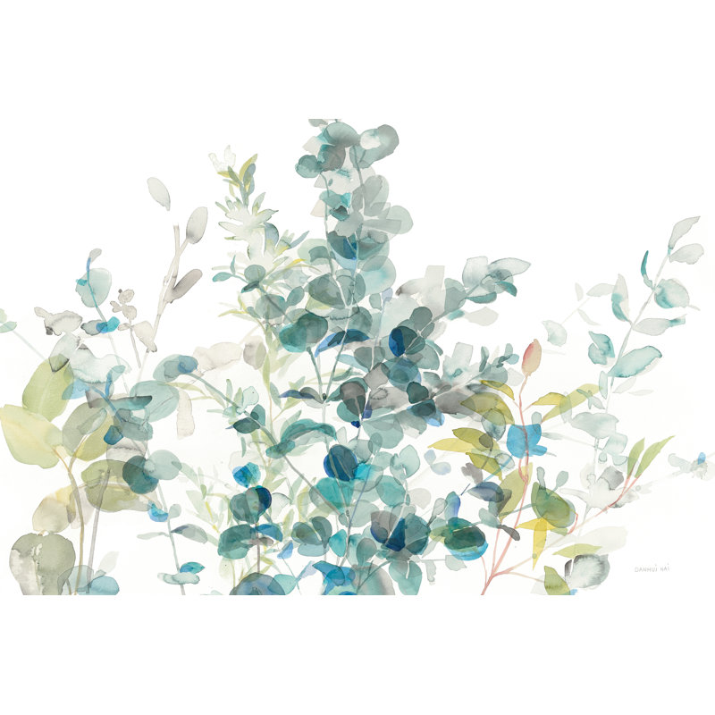 " Eucalyptus I White Crop " by Danhui Nai, 24" H x 36" W x 1.25" D