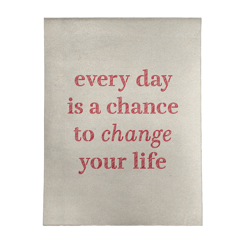 Tapis en chenille de polyester «Quotes», Rectangle 5 pi x 7 pi