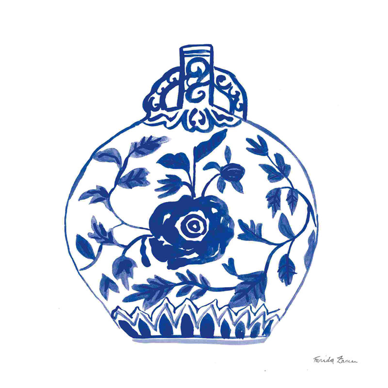 «Chinoiserie V», impression sur toile tendue, H 30 po x l 30 po, Non, Toile tendue