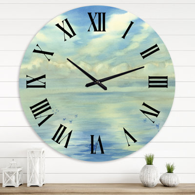 Silent Morning Clouds on Ocean - Lakehouse wall clock
