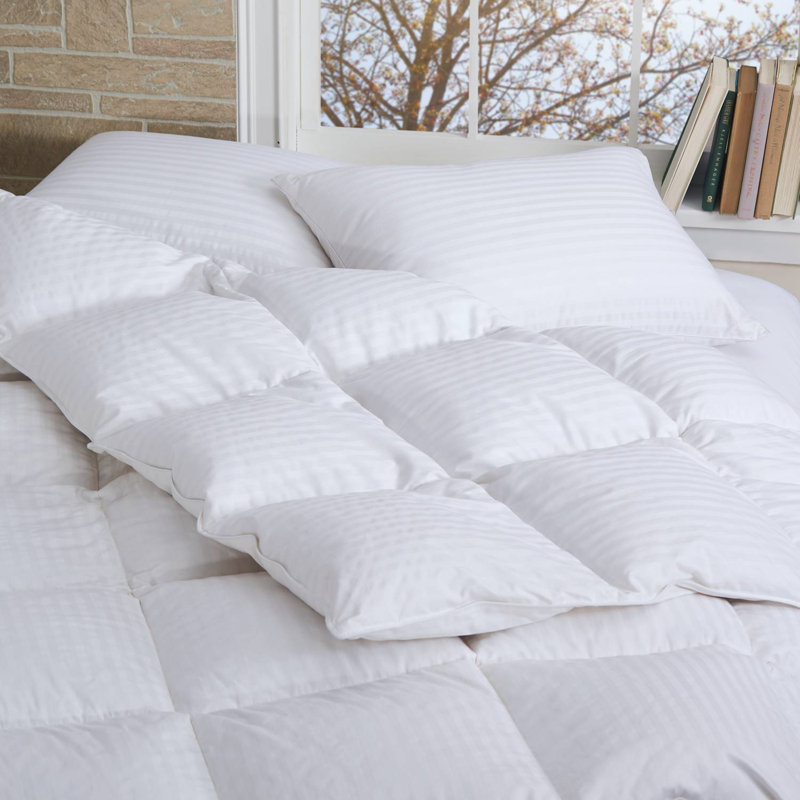 Cuddledown Damask Stripe Down Alternative Comforter, King Comforter, All Season