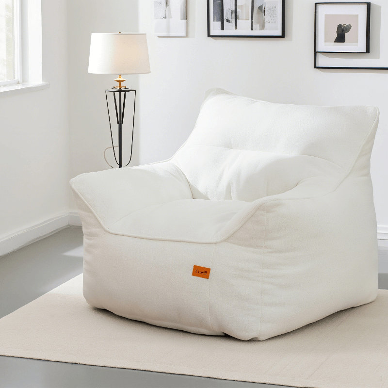 Bean Bag Chair With Filler, Big Bean Bag Sofa Chair With Tufted Soft Armrests & Side Pocket,  Premium Large Lazy Sofa Comfy Chair For Adults & Teens, Livingroom, Bedroom, Dorm, Apartment