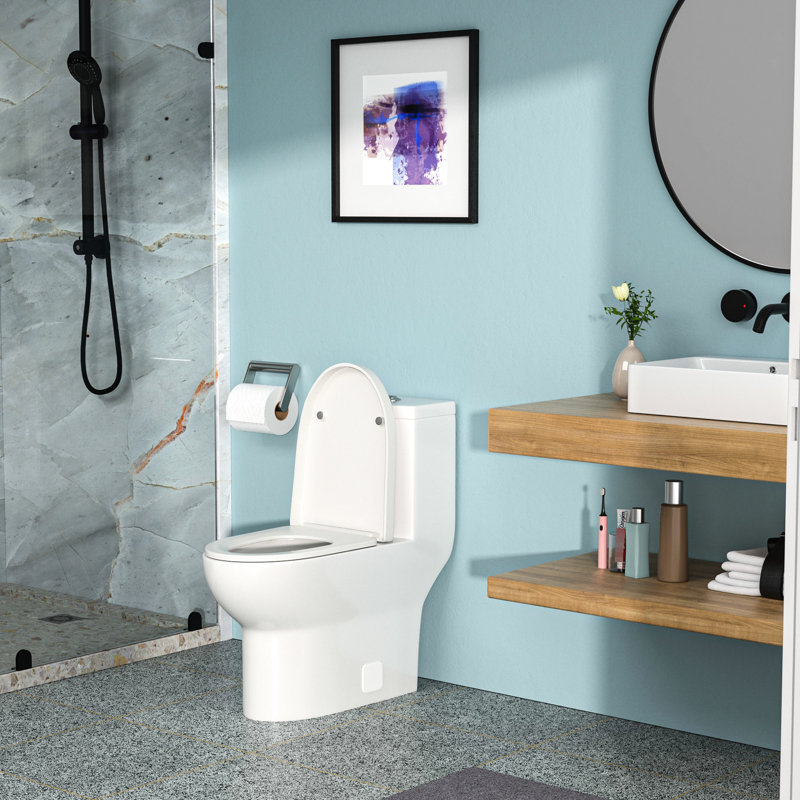Toilette en céramique à double chasse - chasse puissante, garde le siège propre et frais à fermeture douce, prévient les bruits forts