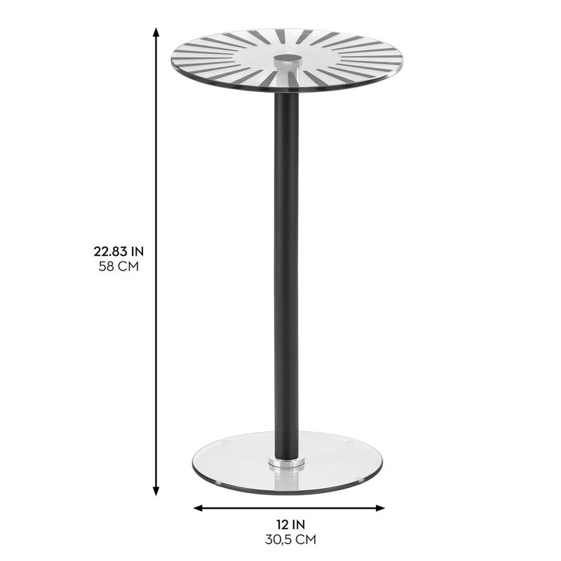 iDesign Round Pedestal Drink Table for Small Spaces